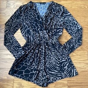 Women’s Apt 9 Animal Print Long Sleeve Romper-Size M